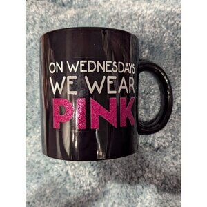 Mean Girls Black Ceramic Mug With Pink Glitter Text